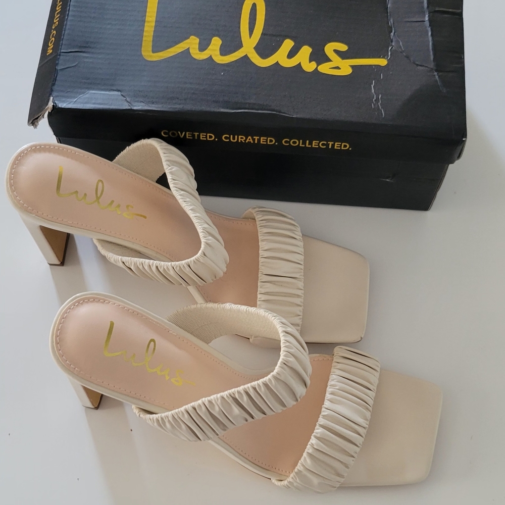 Lulu's Cream Women's Heeled Sandals - Picture 3 of 4